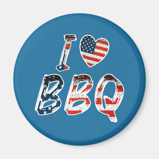 Ik hou van BBQ, Amerikaanse patriottisch Magneet (Voorkant)