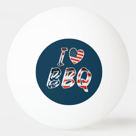 Ik hou van BBQ, Amerikaanse patriottisch Pingpongbal (Voorkant)