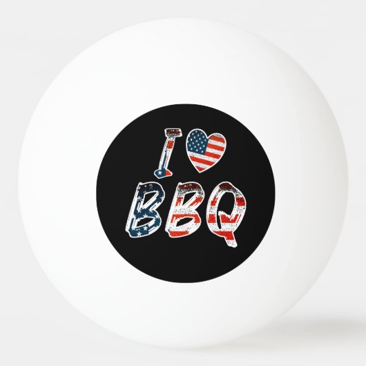 Ik hou van BBQ, Amerikaanse patriottisch Pingpongbal (Voorkant)