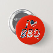 Ik hou van BBQ, Amerikaanse patriottisch Ronde Button 5,7 Cm (Voorkant /achterkant)