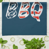 Ik hou van BBQ, Amerikaanse patriottisch Theedoek (Gevouwen)