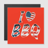 Ik hou van BBQ, Amerikaanse patriottische magnetis (Voorkant / Achterkant)