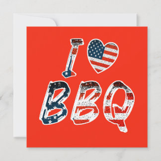 Ik hou van BBQ, Amerikaanse patriottische uitnodig