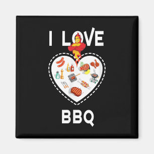 Ik hou van BBQ grappig voor barbecue liefhebbers e Magneet