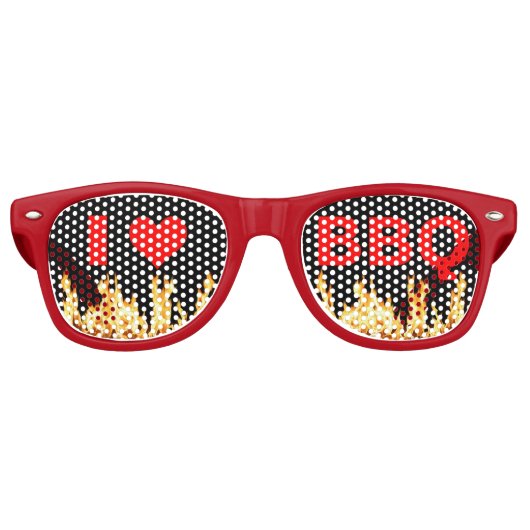 Ik hou van BBQ Retro Zonnebril (Voorkant)