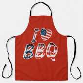 Ik hou van BBQ Schort (Voorkant)