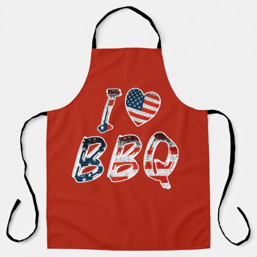 Ik hou van BBQ Schort (Voorkant)