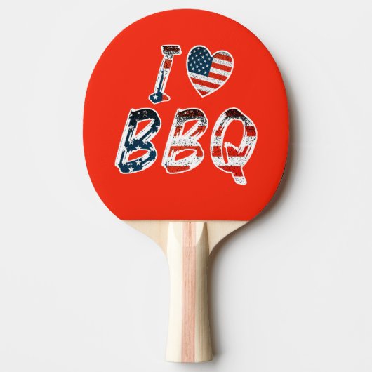 Ik hou van BBQ Tafeltennisbatje (Voorkant)