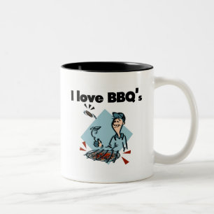 Ik hou van BBQ's, T-shirts en cadeaus Tweekleurige Koffiemok