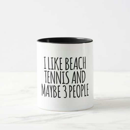 Ik hou van Beach Tennis en misschien 3 mensen Mok (Midden)