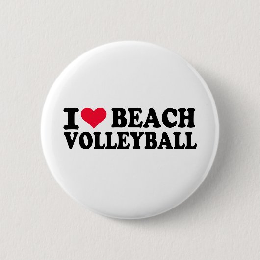 Ik hou van Beach Volleyball Ronde Button 5,7 Cm (Voorkant)