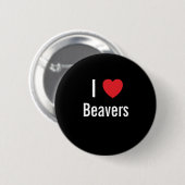Ik hou van Beavers Ronde Button 5,7 Cm (Voorkant /achterkant)