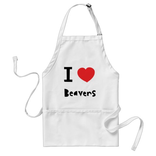 Ik hou van Beavers Standaard Schort (Voorkant)