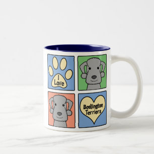 Ik hou van Bedlington Terriers Tweekleurige Koffiemok