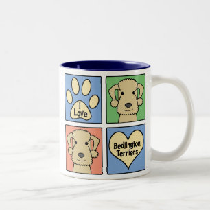 Ik hou van Bedlington Terriers Tweekleurige Koffiemok