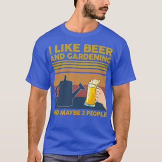 Ik hou van Beer en Gardening en misschien 3 mensen T-shirt