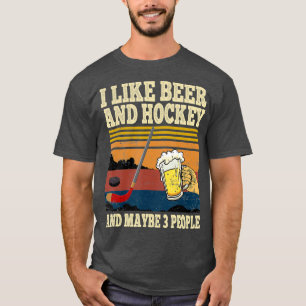 Ik hou van Beer en Hockey en misschien 3 mensen gr T-shirt