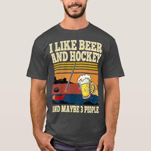 Ik hou van Beer en Hockey en misschien 3 mensen gr T-shirt (Voorkant)
