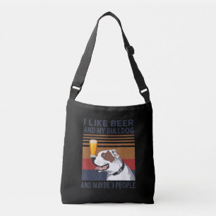 Ik hou van Beer en mijn Bulldog en misschien 3 men Crossbody Tas