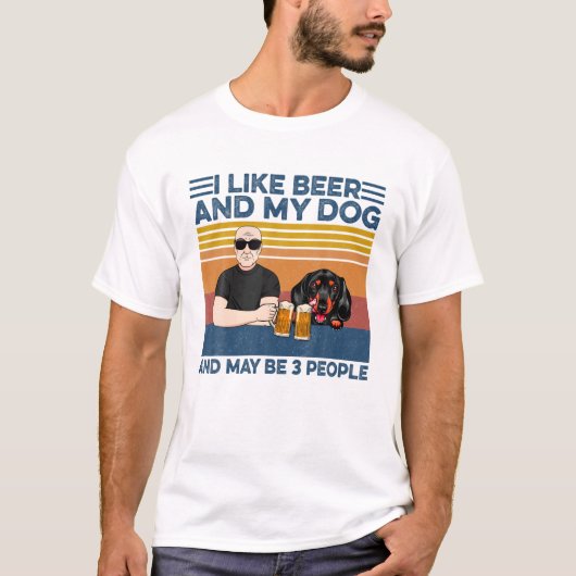Ik hou van Beer en mijn hond en misschien 3 mensen T-shirt (Voorkant)