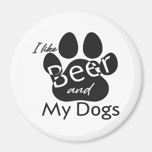 Ik hou van Beer en Mijn Honden Magneet