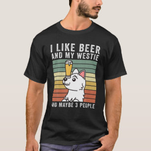 Ik hou van Beer en mijn Westie Retro  Dog T-shirt