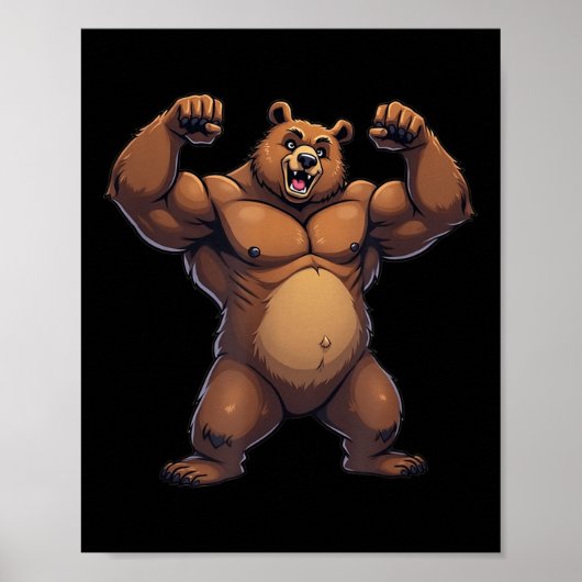Ik hou van Beer Funny Gay Daddy LGBTQ Pride Cartoo Poster (Voorkant)