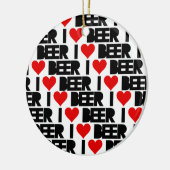 Ik hou van Beer - heb een feestmaal Keramisch Ornament (Links)