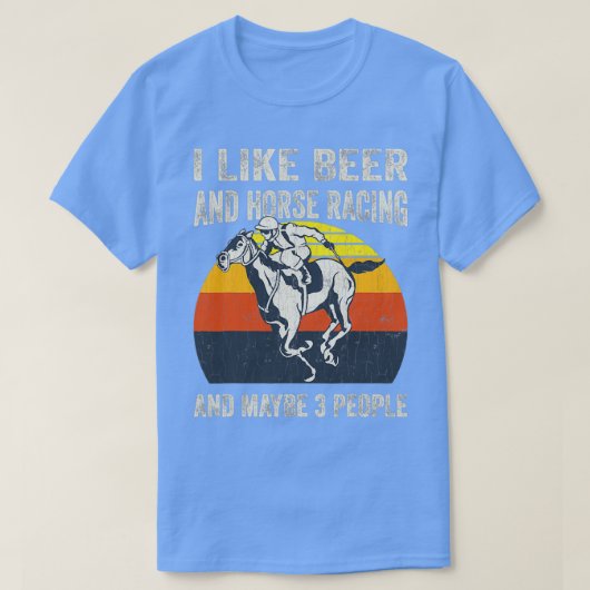 Ik hou van beer Horse Racing T T-shirt (Design voorkant)