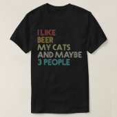 Ik hou van beer mijn katten en misschien 3 mensen  t-shirt (Design voorkant)