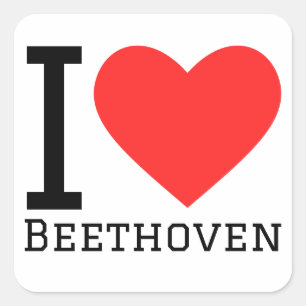 Ik hou van Beethoven Vierkante Sticker