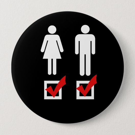 Ik hou van beide - ronde button 4,0 cm (Voorkant)