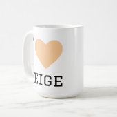 Ik hou van beige koffiemok (Voorkant links)