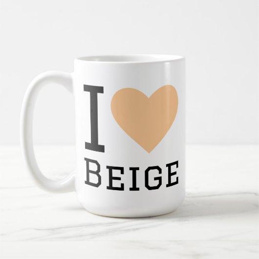 Ik hou van beige koffiemok (Links)