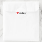 Ik hou van beklimmen ronde sticker (Tas)