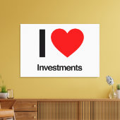 Ik hou van beleggingen canvas afdruk (Insitu (Woonkamer))