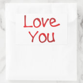 Ik hou van belettering rechthoekige sticker (Tas)