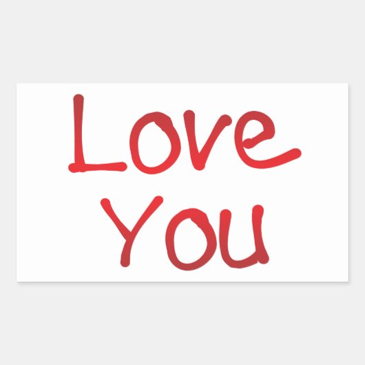 Ik hou van belettering rechthoekige sticker (Voorkant)