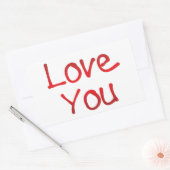 Ik hou van belettering rechthoekige sticker (Envelop)