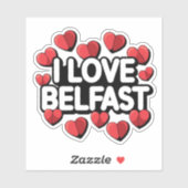 Ik hou van Belfast Sticker (Vel)