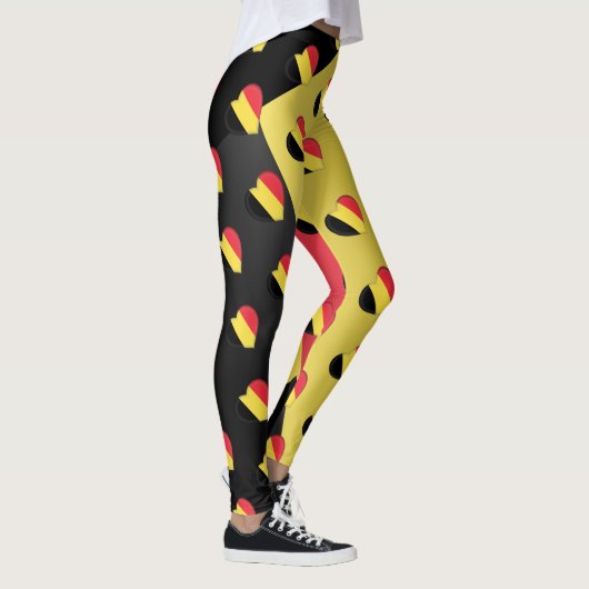 Ik hou van België, Belgische vlag, hartspatroon Leggings (Rechts)