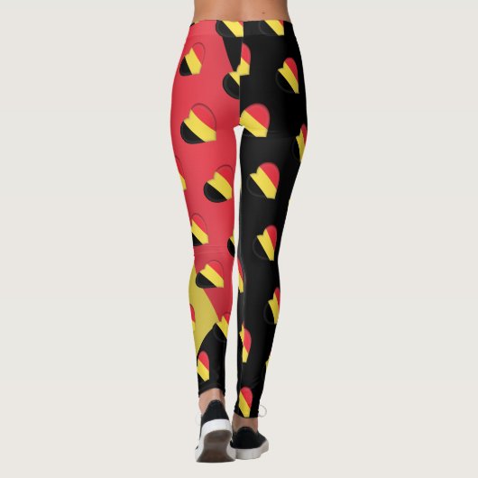 Ik hou van België, Belgische vlag, hartspatroon Leggings (Achterkant)