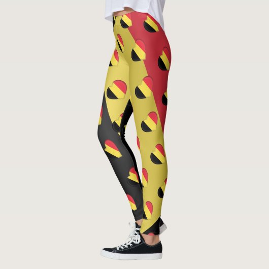 Ik hou van België, Belgische vlag, hartspatroon Leggings (Links)