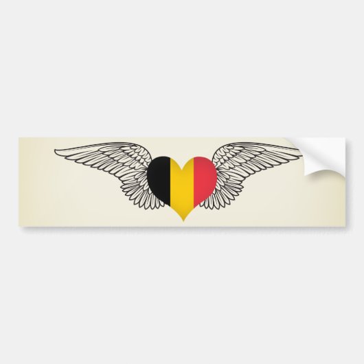 Ik hou van België -vleugels Bumpersticker (Voorkant)