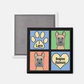 Ik hou van Belgische Malinois Magneet (Voorkant / Achterkant)