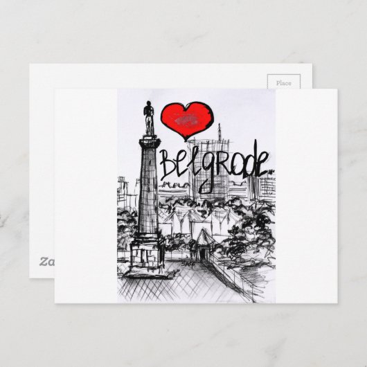 Ik hou van Belgrado Briefkaart (Voorkant / Achterkant)