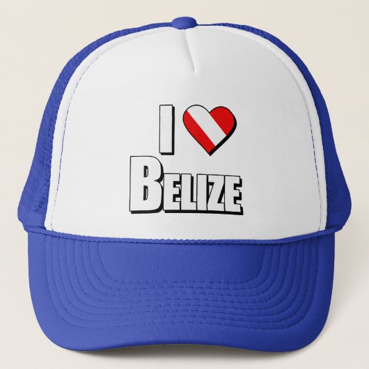 Ik hou van Belize Diving Trucker Pet (Voorkant)