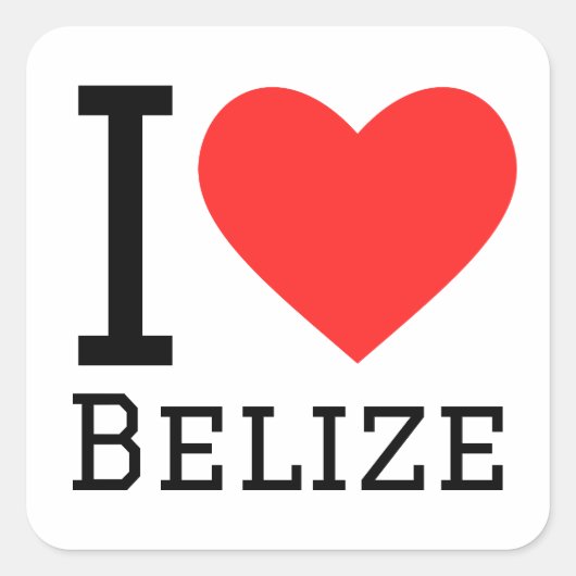 Ik hou van Belize Vierkante Sticker (Voorkant)
