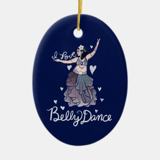 Ik hou van Belly Dance Keramisch Ornament (Voorkant)