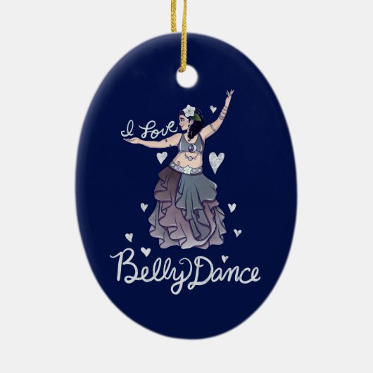 Ik hou van Belly Dance Keramisch Ornament (Achterkant)
